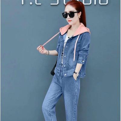 ÁO KHOÁC JEAN PHỐI NÓN HỒNG - NK320